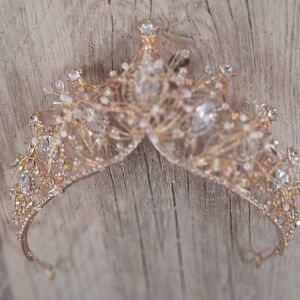 Gold Crystal Tiara for Women